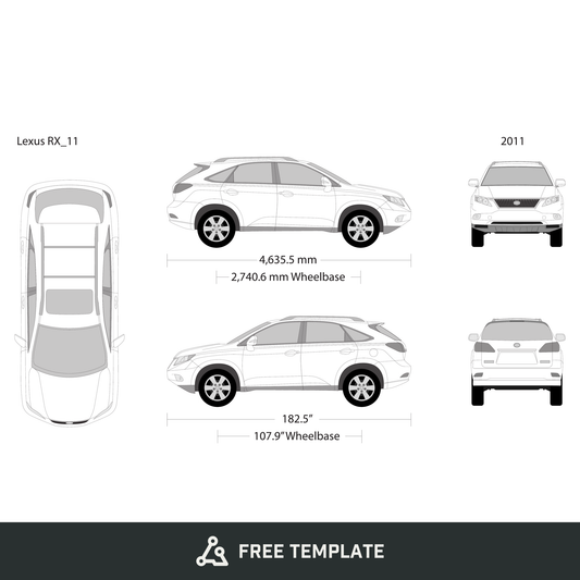 2011 Lexus RX free vector vehicle wrap template - GravBase