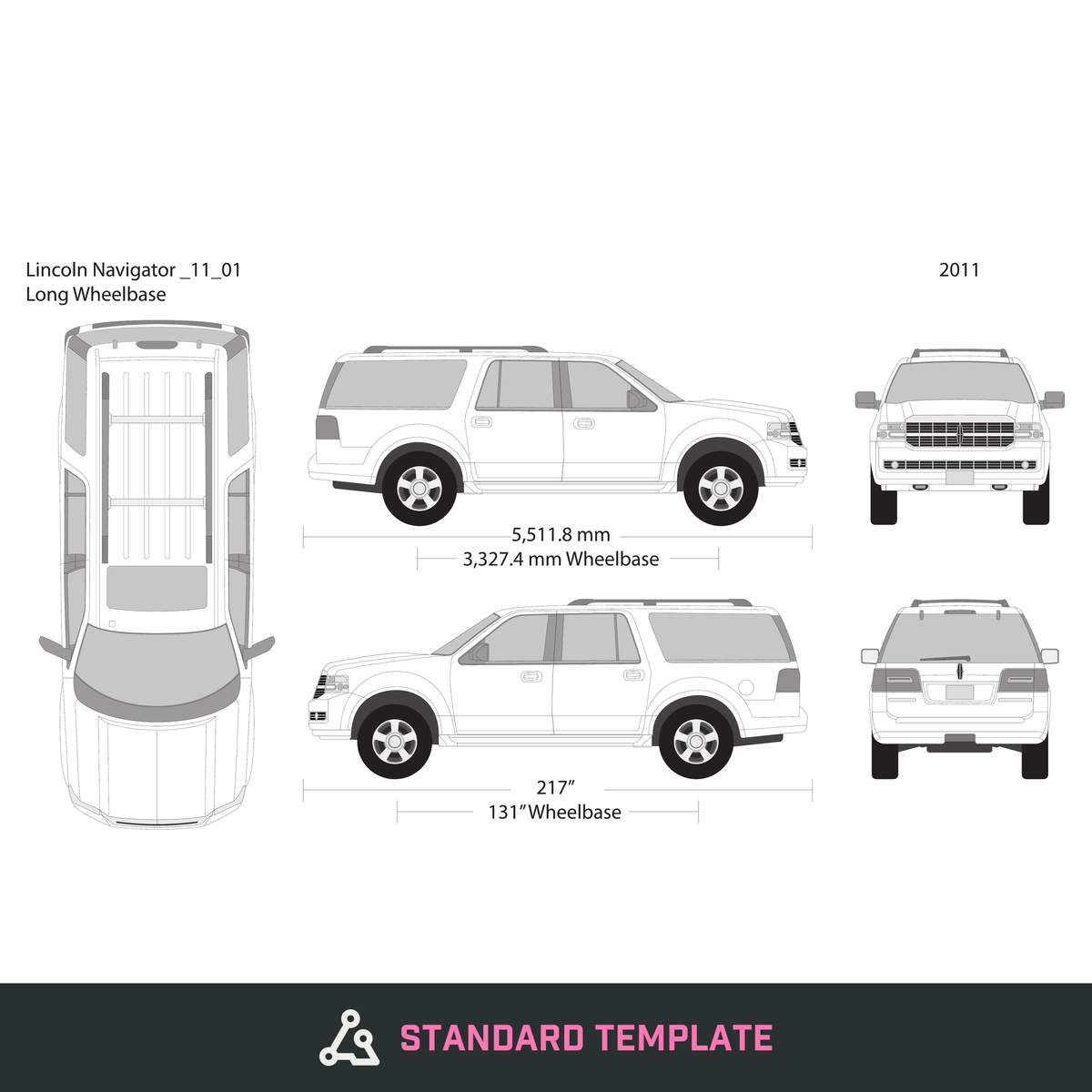 2011 Lincoln Navigator vector wrap template, Design-Ready PDF - GravBase