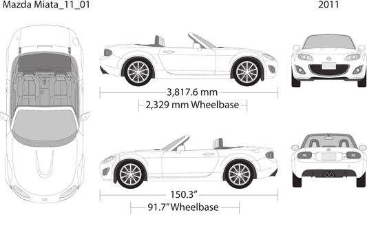 2011 Mazda Miata vector wrap template, Design-Ready PDF - GravBase