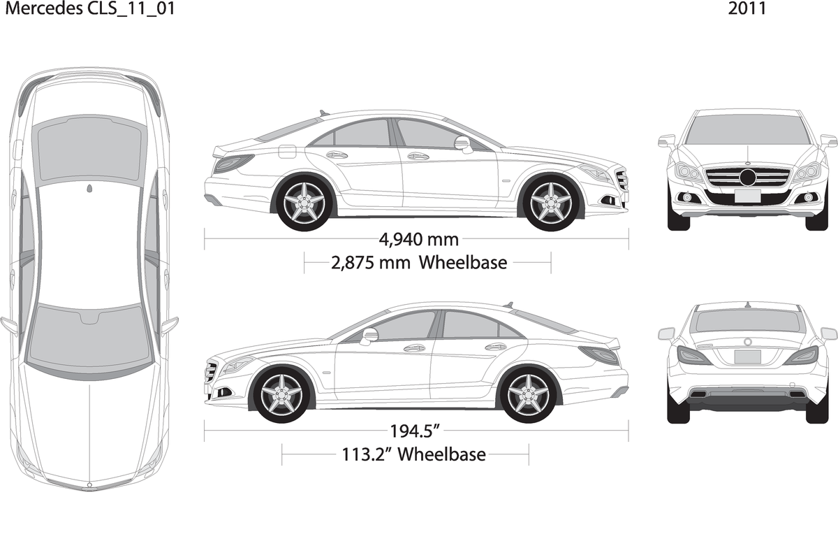 2011 Mercedes Cls V01 Vehicle Wrap Template