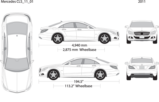 2011 Mercedes Cls V01 Vehicle Wrap Template