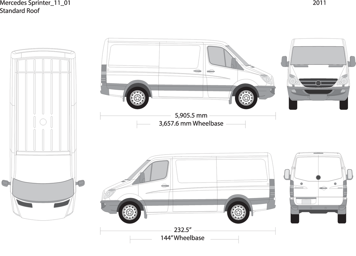 2011 Mercedes Sprinter V01 Vehicle Wrap Template