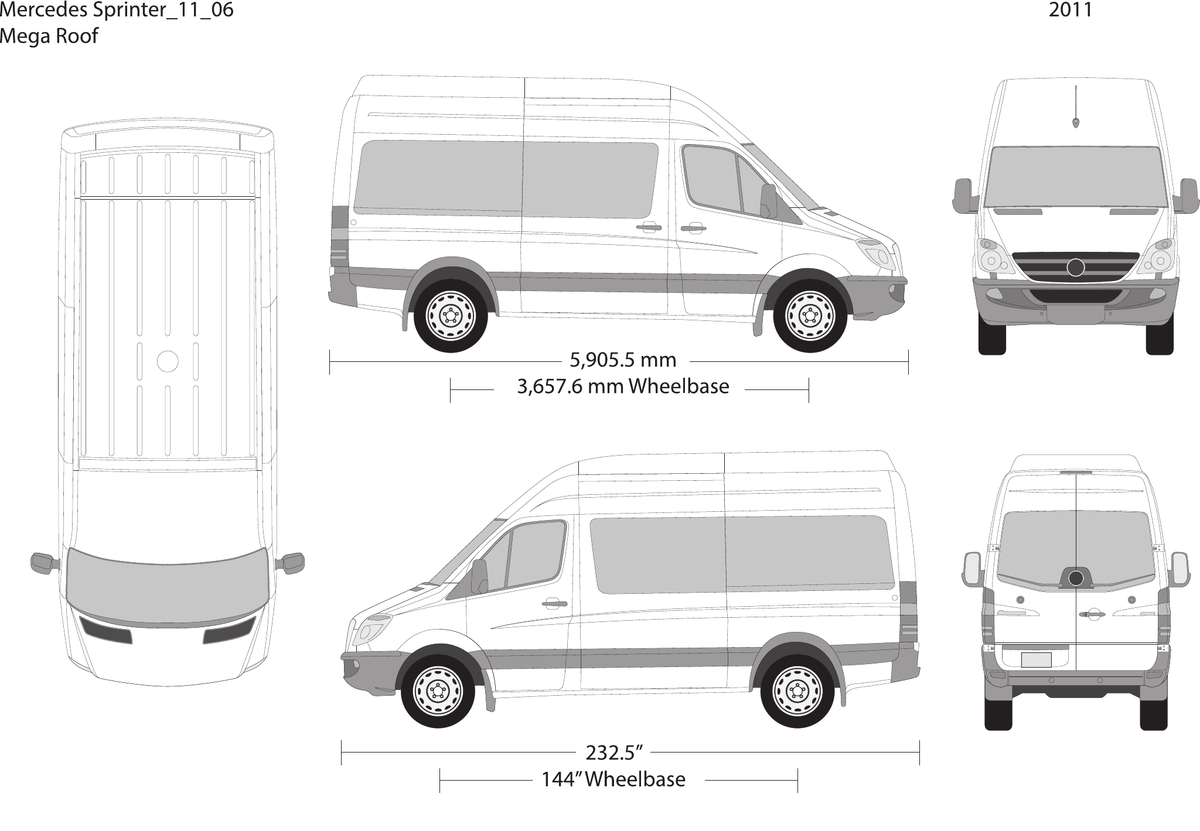 2011 Mercedes Sprinter vector wrap template V06, Design-Ready PDF - GravBase
