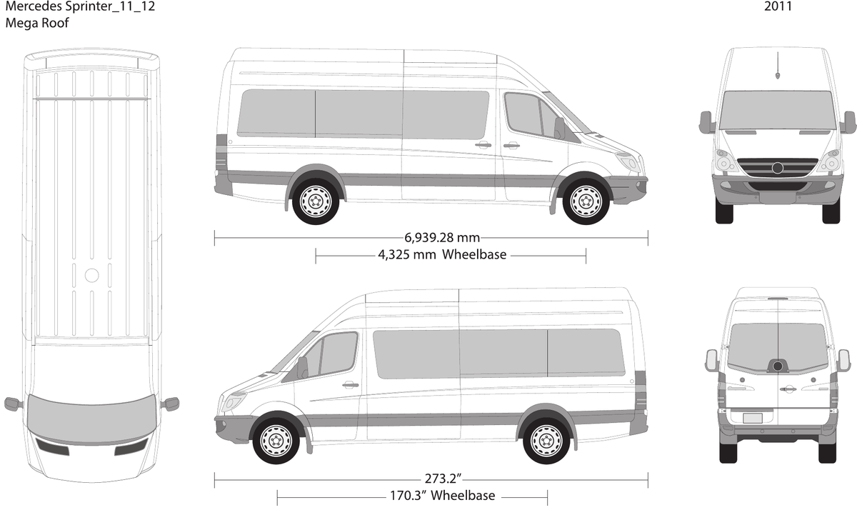 2011 Mercedes Sprinter vector wrap template V12, Design-Ready PDF - GravBase