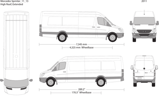 2011 Mercedes Sprinter vector wrap template V13, Design-Ready PDF - GravBase