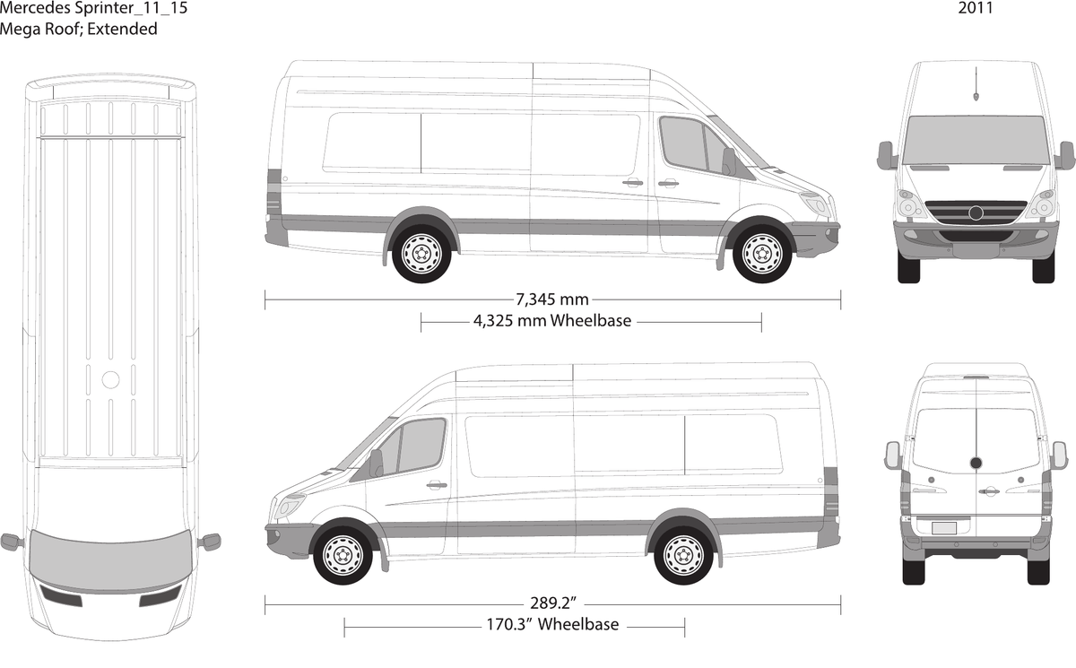 2011 Mercedes Sprinter vector wrap template V15, Design-Ready PDF - GravBase