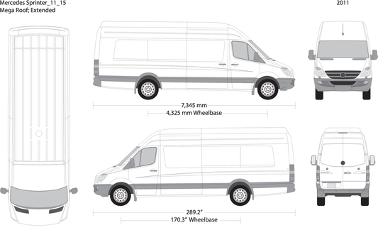 2011 Mercedes Sprinter V15 Vehicle Wrap Template
