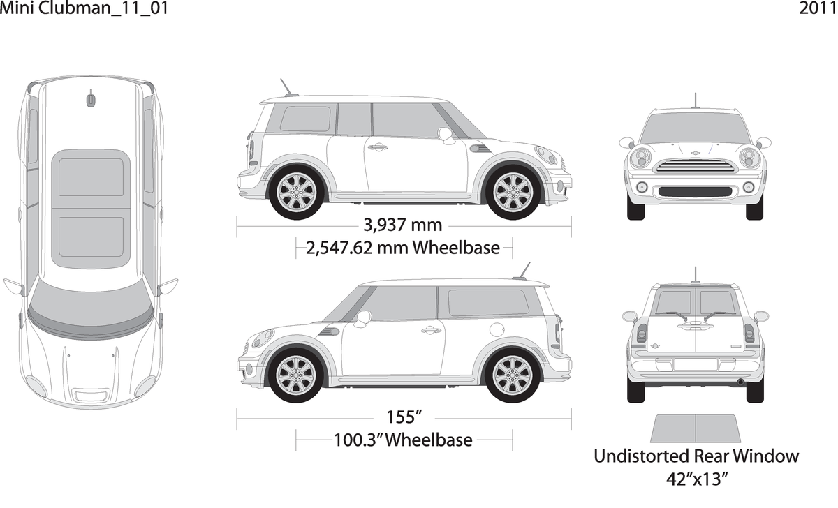2011 Mini Cooper Mini Clubman V01 Vehicle Wrap Template
