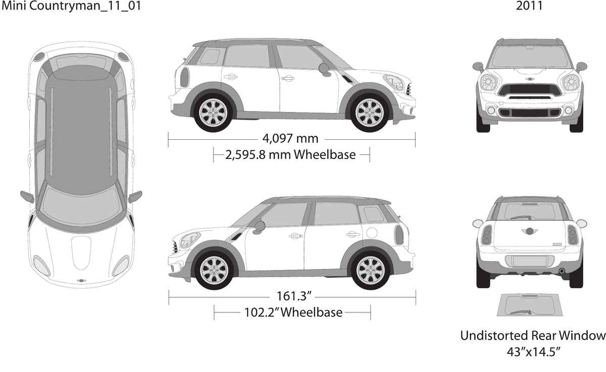 2011 Mini Cooper Mini Countryman vector wrap template, Design-Ready PDF - GravBase
