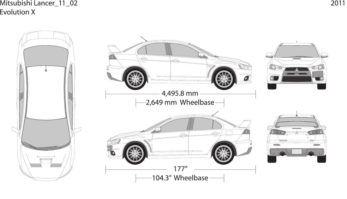 2011 Mitsubishi Lancer vector wrap template, Design-Ready PDF - GravBase