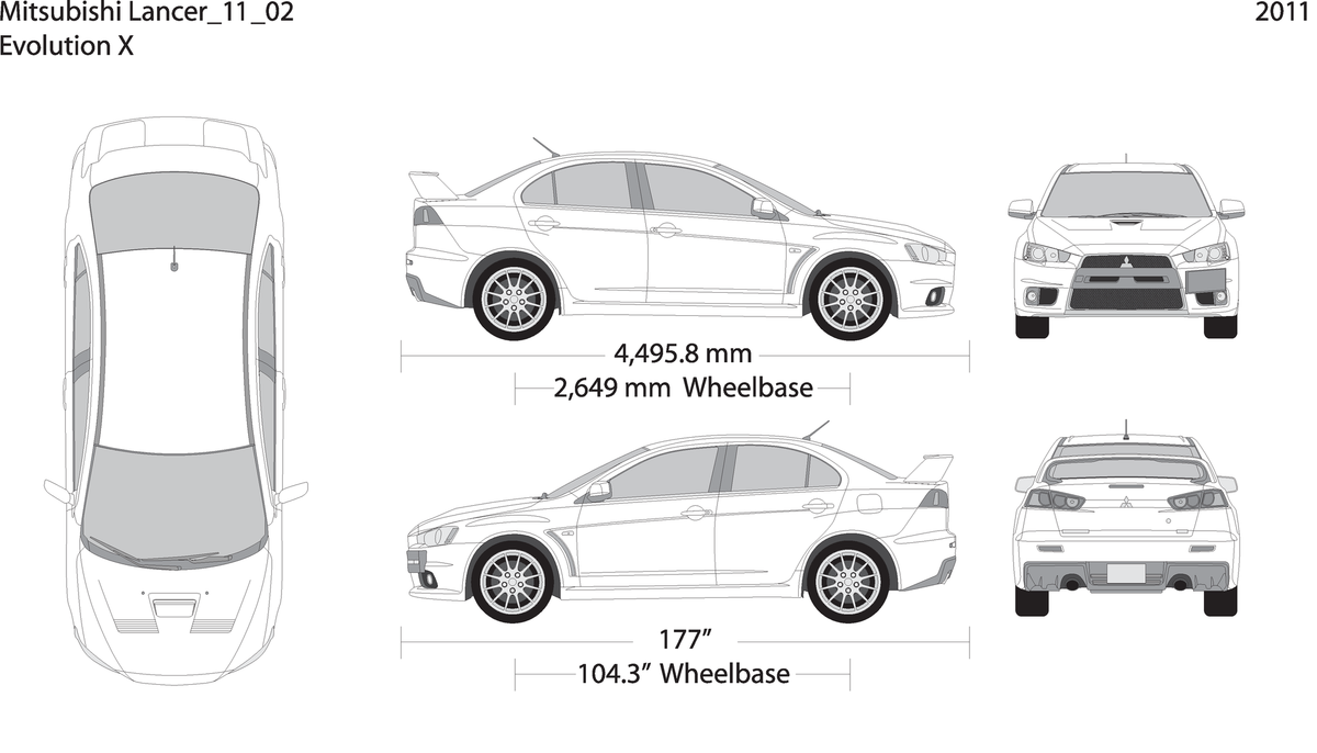 2011 Mitsubishi Lancer V02 Vehicle Wrap Template