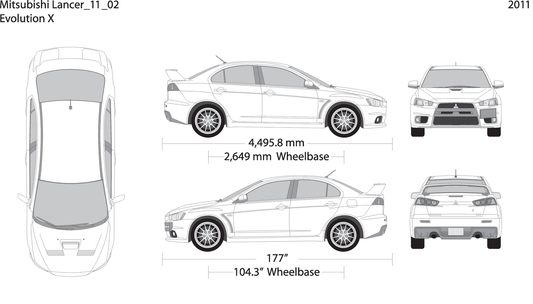 2011 Mitsubishi Lancer V02 Vehicle Wrap Template