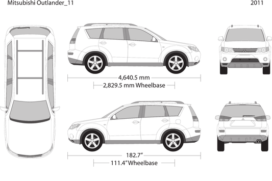 2011 Mitsubishi Outlander vector wrap template, Design-Ready PDF - GravBase