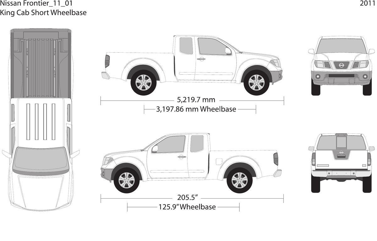 2011 Nissan Frontier vector wrap template V01, Design-Ready PDF - GravBase