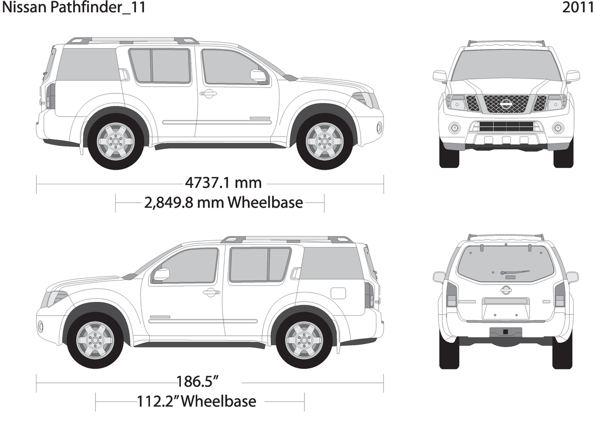 2011 Nissan Pathfinder V11 Vehicle Wrap Template