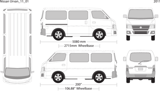 2011 Nissan Urvan vector wrap template V01, Design-Ready PDF - GravBase