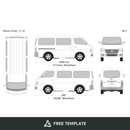 2011 Nissan Urvan free vector vehicle wrap template - GravBase