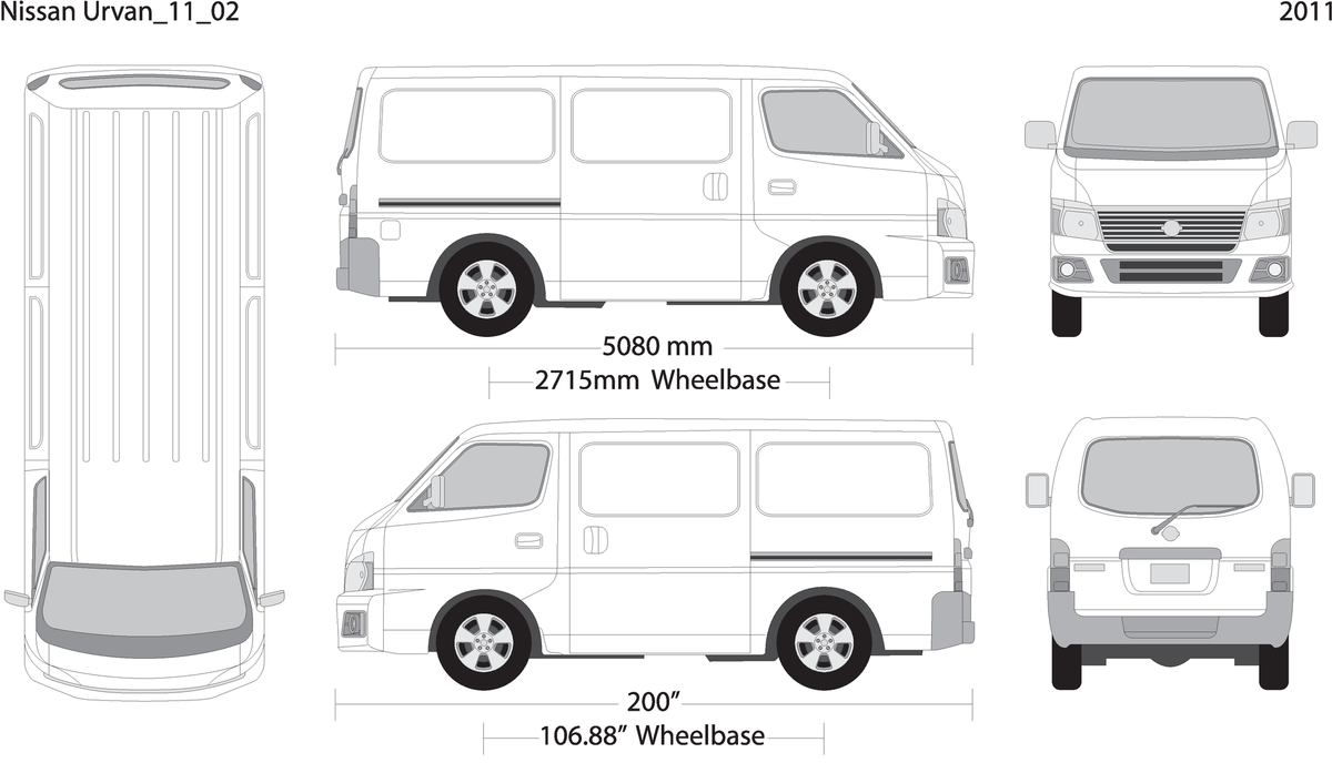 2011 Nissan Urvan V02 Vehicle Wrap Template
