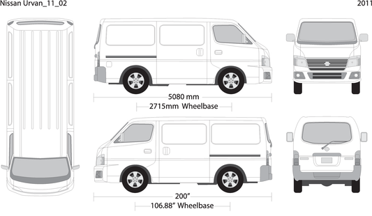 2011 Nissan Urvan V02 Vehicle Wrap Template