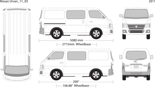2011 Nissan Urvan vector wrap template V03, Design-Ready PDF - GravBase