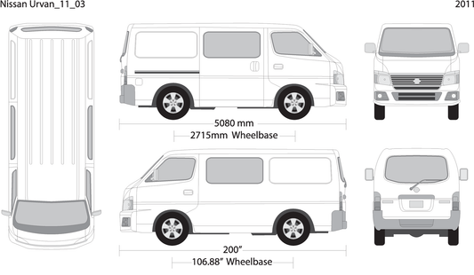 2011 Nissan Urvan V03 Vehicle Wrap Template