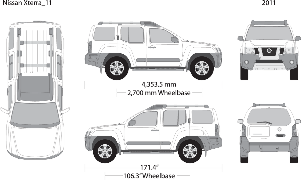 2011 Nissan Xterra V11 Vehicle Wrap Template