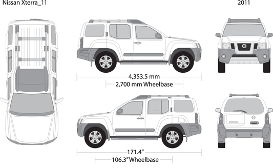 2011 Nissan Xterra V11 Vehicle Wrap Template