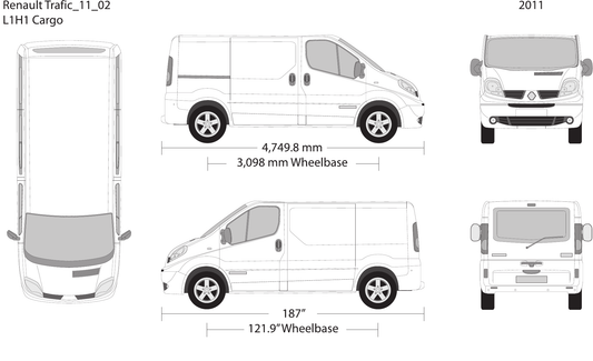 2011 Renault Trafic vector wrap template V02, Design-Ready PDF - GravBase