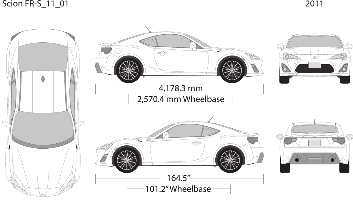 2011 Scion FR-S vector wrap template, Design-Ready PDF - GravBase