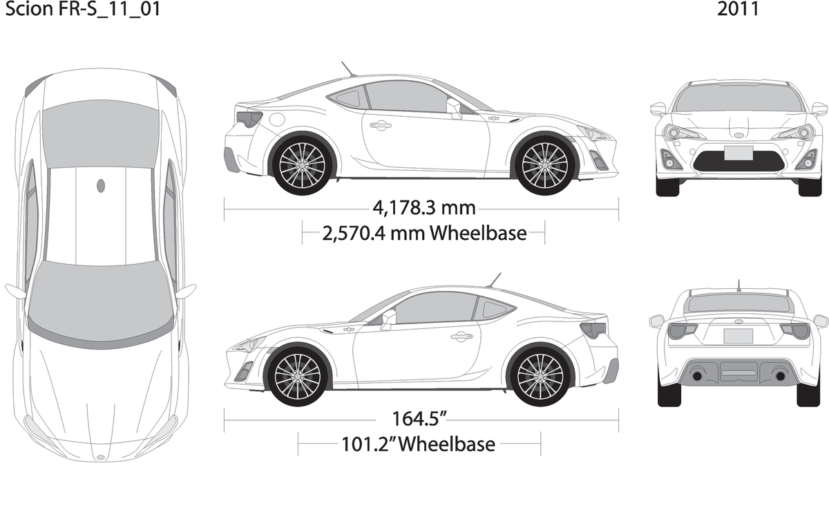 2011 Scion Fr S V01 Vehicle Wrap Template