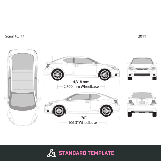 2011 Scion Tc vector wrap template, Design-Ready PDF - GravBase