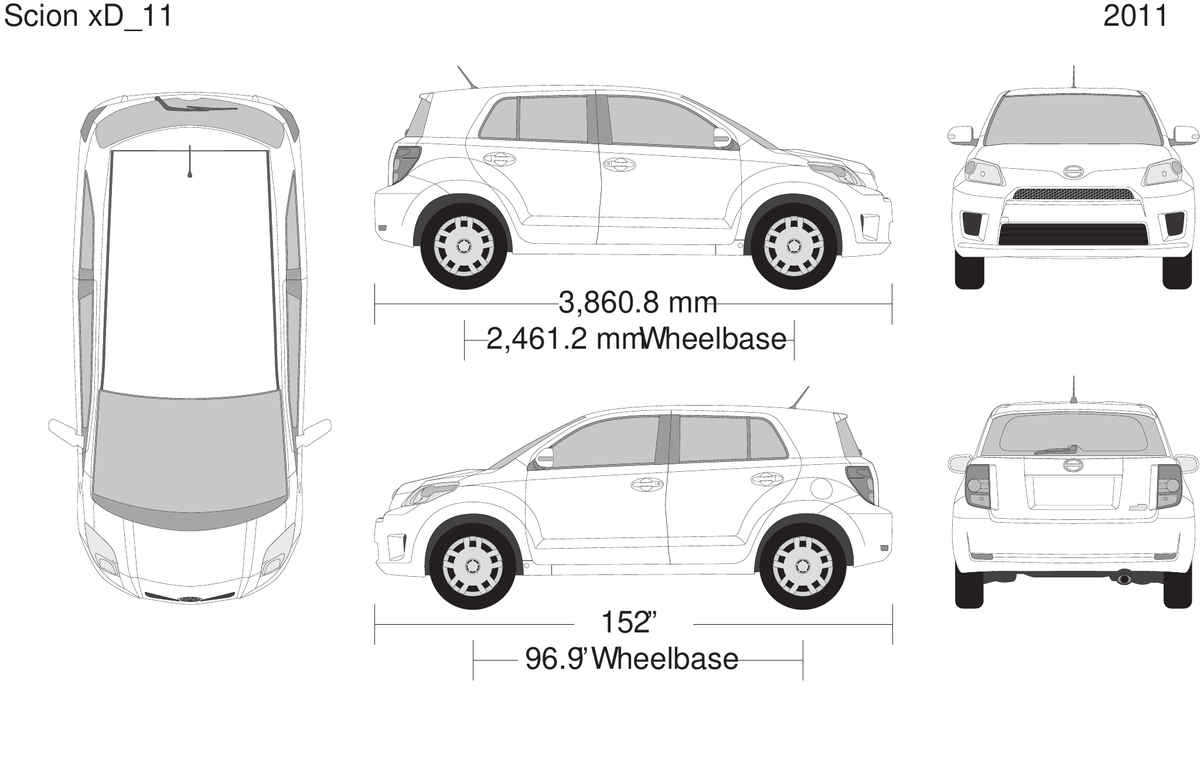 2011 Scion Xd Vector Wrap Template - GravBase