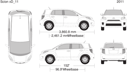 2011 Scion Xd Vector Wrap Template - GravBase