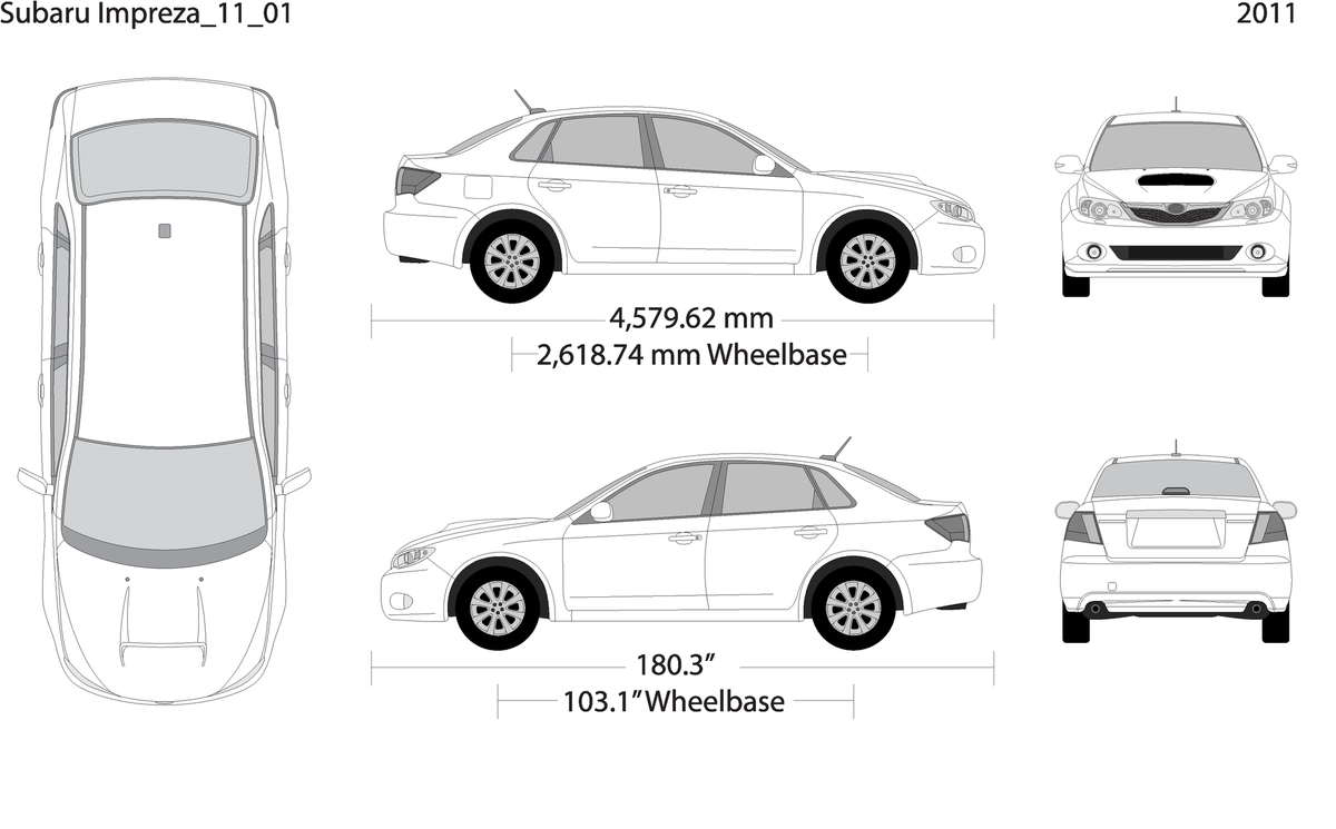 2011 Subaru Impreza V01 Vehicle Wrap Template