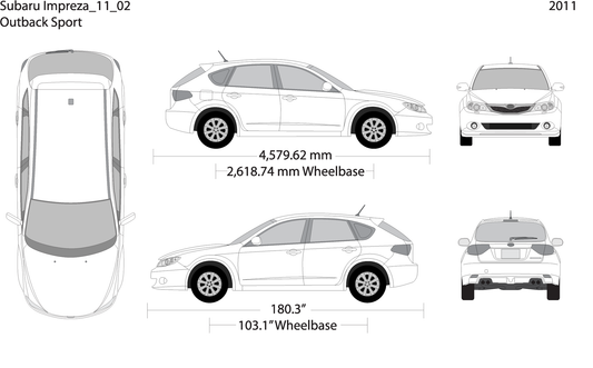 2011 Subaru Impreza V02 Vehicle Wrap Template