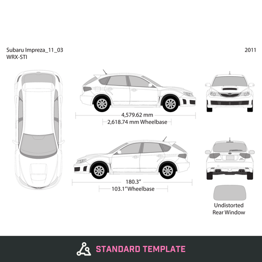2011 Subaru Impreza vector wrap template V03, Design-Ready PDF - GravBase