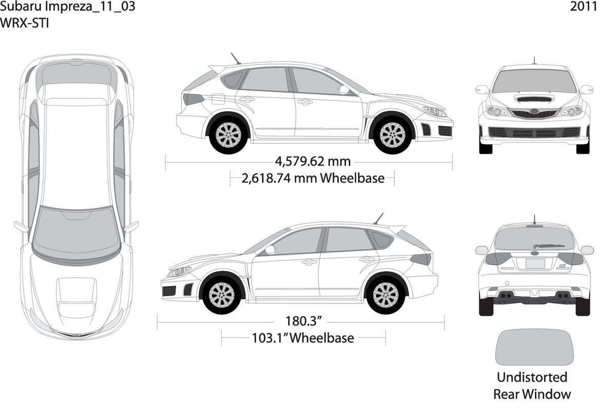 2011 Subaru Impreza V03 Vehicle Wrap Template