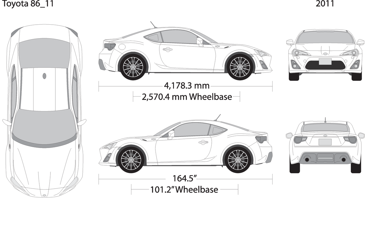 2011 Toyota 86 V11 Vehicle Wrap Template