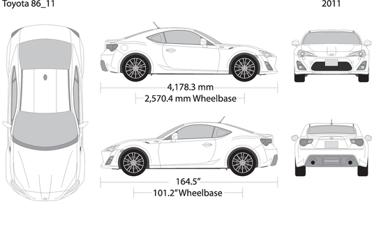 2011 Toyota 86 V11 Vehicle Wrap Template