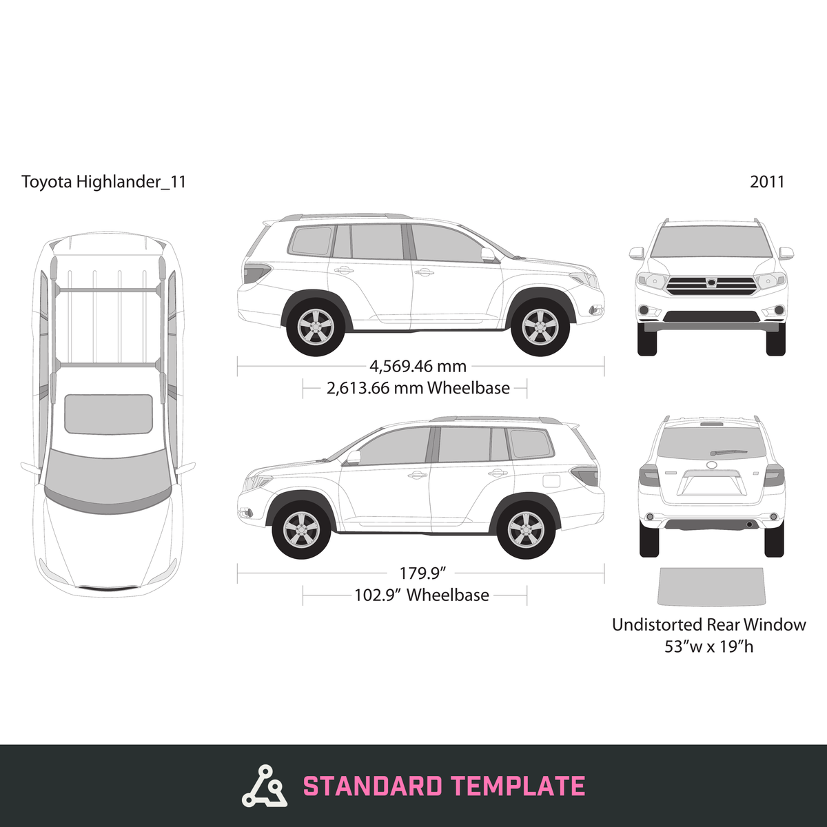 2011 Toyota Highlander vector wrap template, Design-Ready PDF - GravBase
