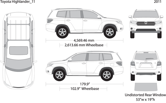 2011 Toyota Highlander V11 Vehicle Wrap Template
