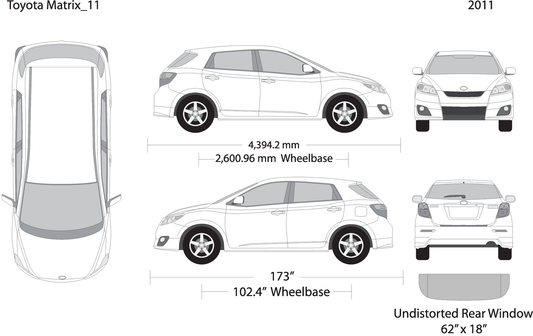 2011 Toyota Matrix V11 Vehicle Wrap Template
