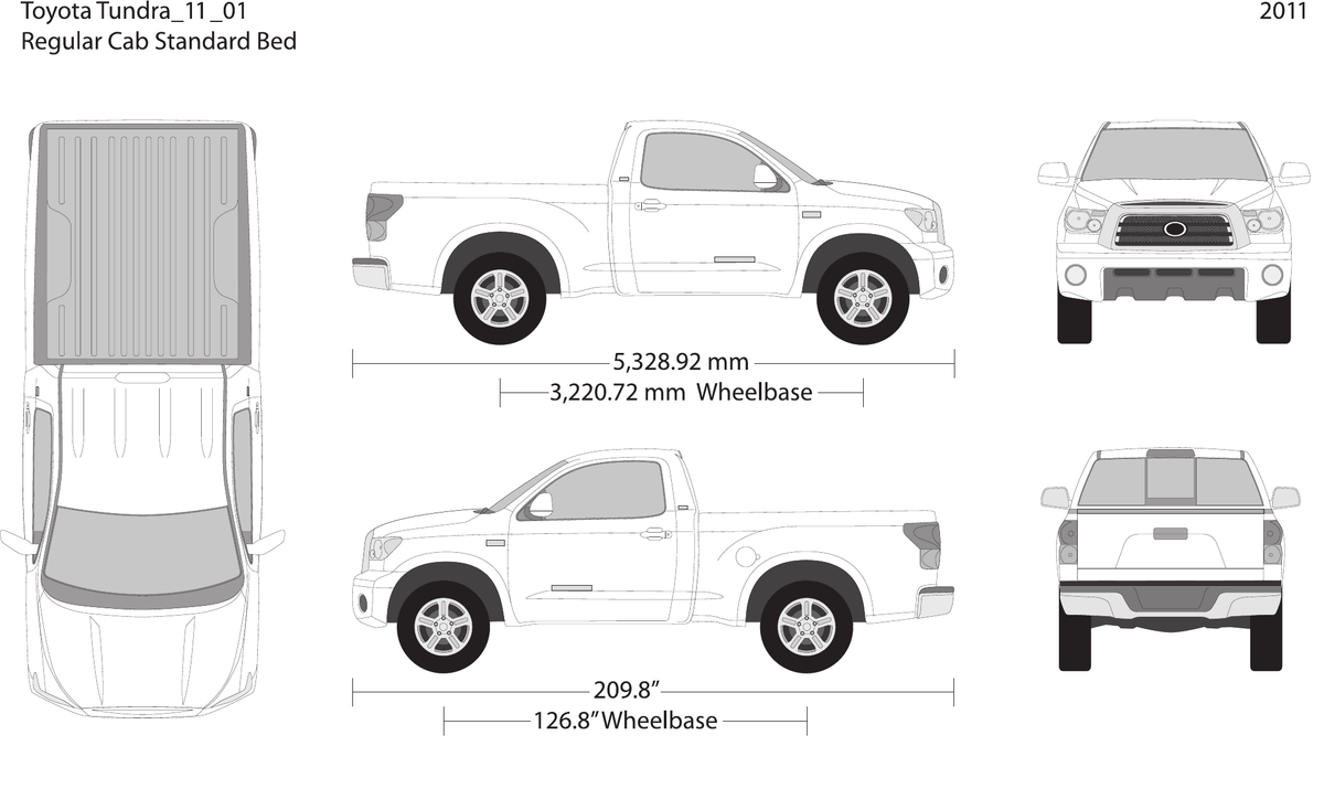 2011 Toyota Tundra Vector Wrap Template - GravBase