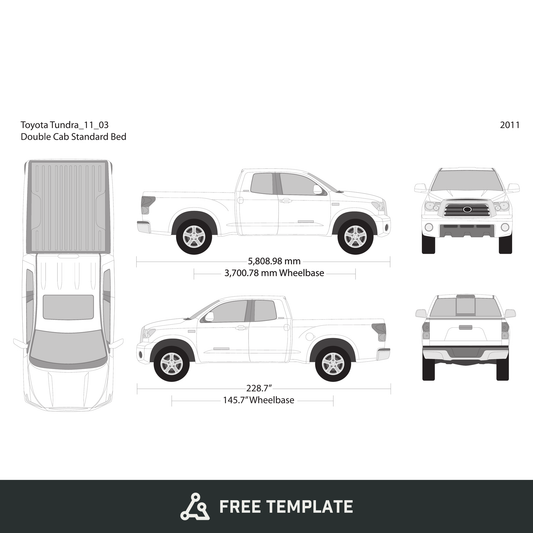 2011 Toyota Tundra free vector vehicle wrap template - GravBase