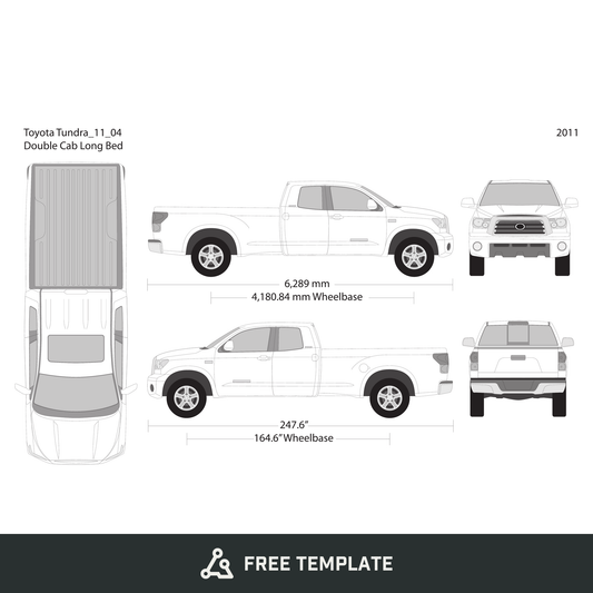 2011 Toyota Tundra free vector vehicle wrap template - GravBase