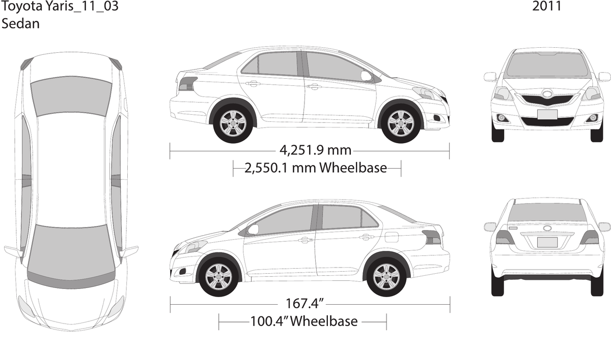 2011 Toyota Yaris vector wrap template V03, Design-Ready PDF - GravBase