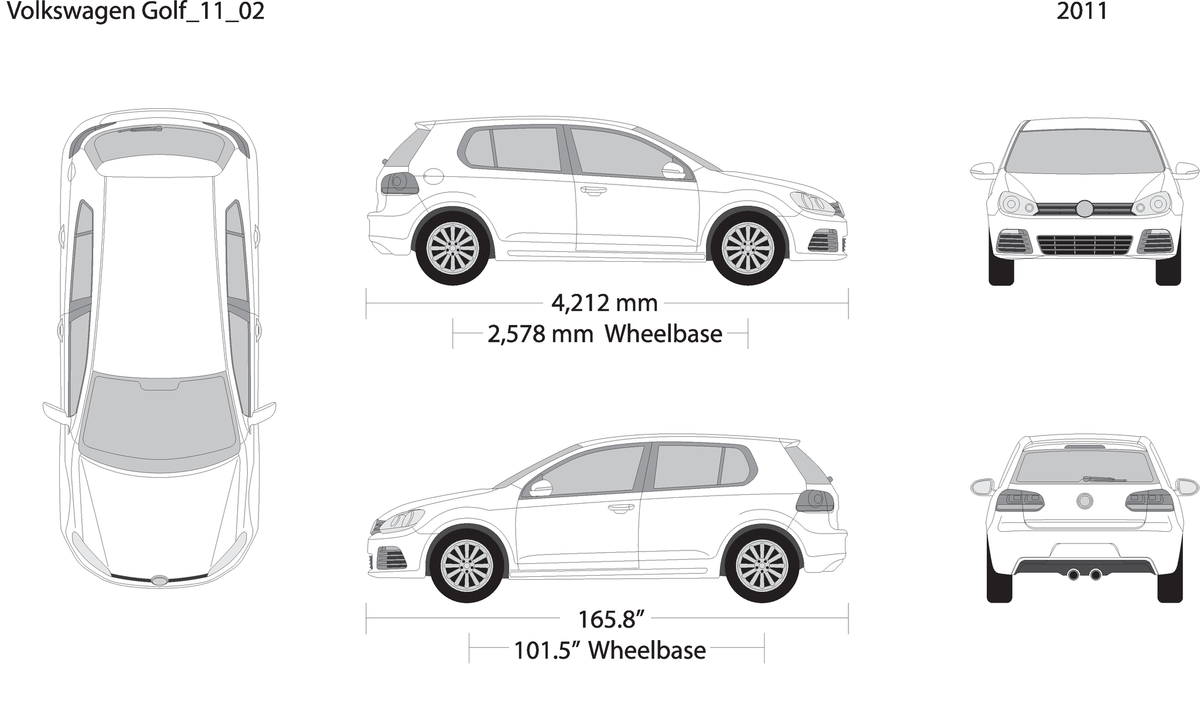 2011 Volkswagen Golf V02 Vehicle Wrap Template