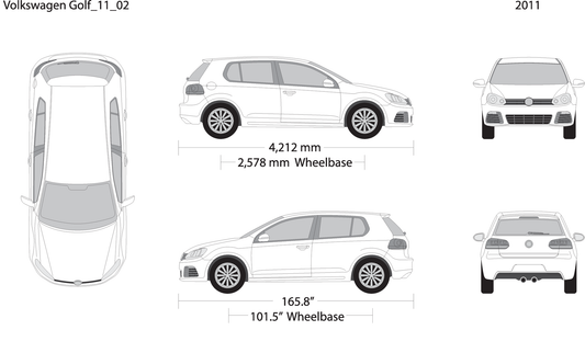 2011 Volkswagen Golf V02 Vehicle Wrap Template