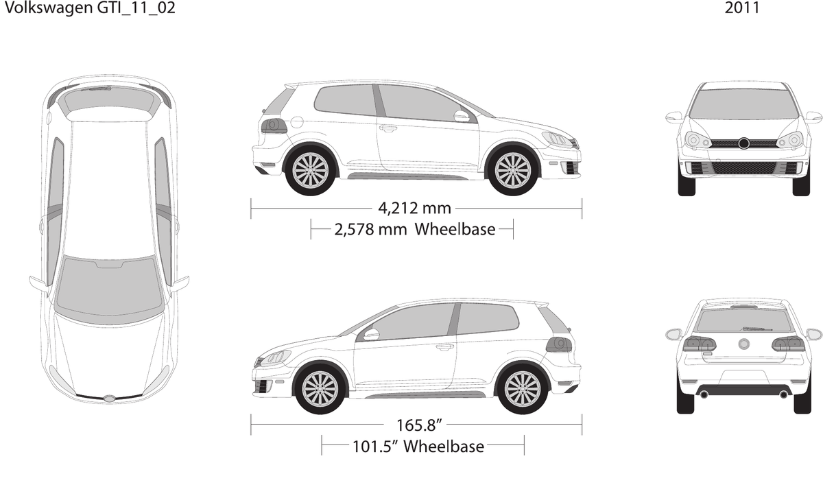 2011 Volkswagen GTI vector wrap template V02, Design-Ready PDF - GravBase