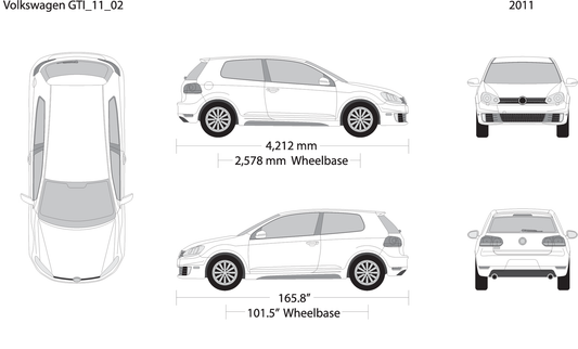 2011 Volkswagen Gti V02 Vehicle Wrap Template